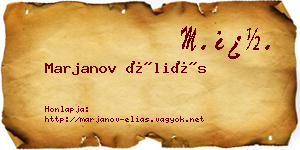 Marjanov Éliás névjegykártya